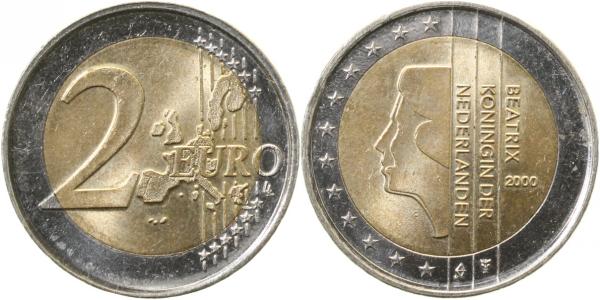 2 Euro NL 2000 Ring ohne Randinschrift J489