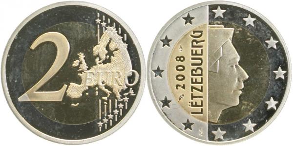 2 Euro 2008 Luxemburg ohne Randinschrift PP