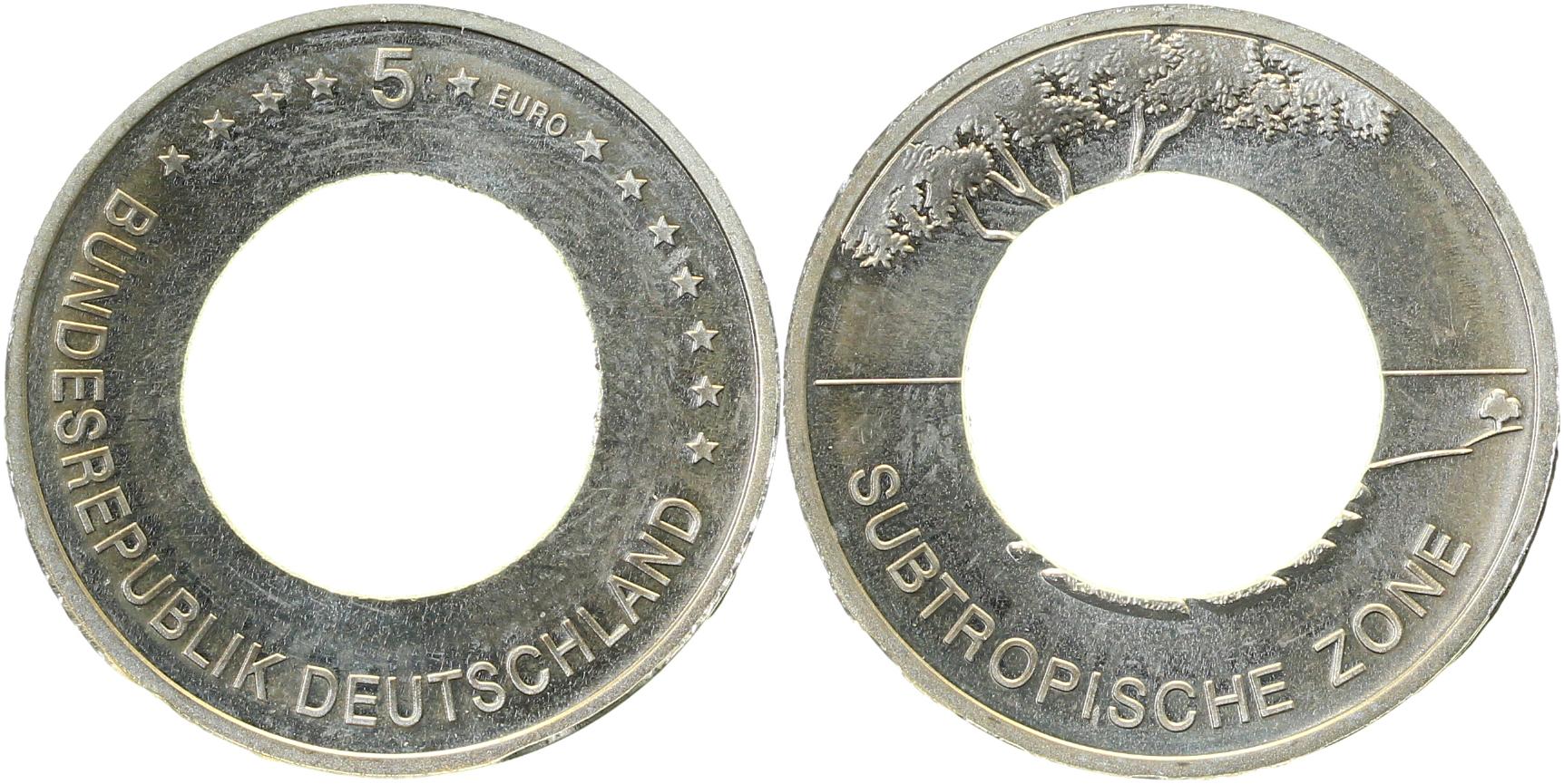 5 Euro Subtropische Zone nur Ring geprägt J 627
