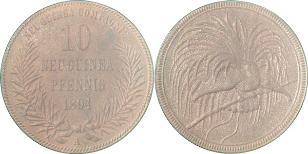 10 Pfennig Neu-Guinea 1894 A Fälschung J703 10 Pfennig
