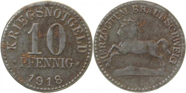 10 Pfennig Herzogt.Braunschweig 1918 ss/vz