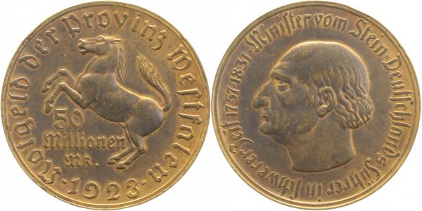 50 Millionen Mark 1923 Westfalen JN23 ss/vz