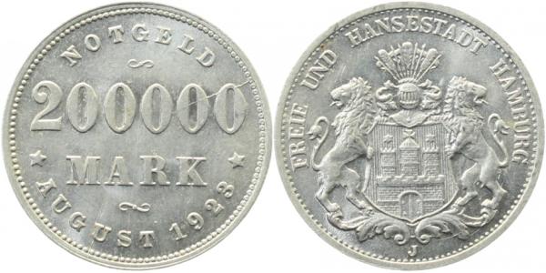 200 000 Mark Hamburg Notgeld 1923 JN 33 vz