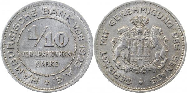 1/10 Verr.marke ss Hamburg Jn37