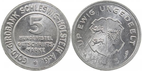 5/100 Gutschr. Gold Giro Schleswig Holstein pfr