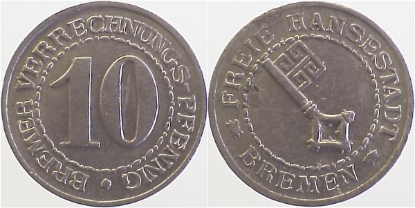 10 Bremer Verrechnungs-Pfennig JN 42 s/ss