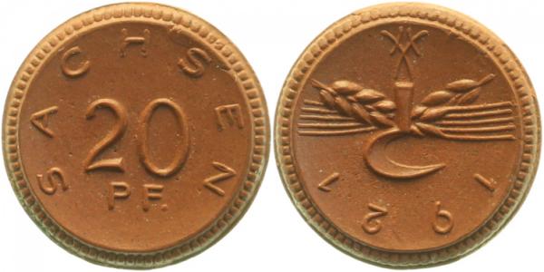 20 Pfennig Sachsen 1921 Franz Prägung Jn 53 Notgeld