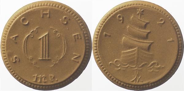 50 Pfennig 1921 Sachsen Handform! Jn54 50 Pfennig