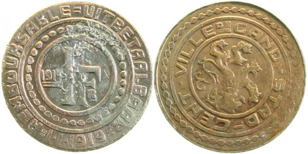 1 Frank 1915 Stadt Genf JN 613 leichte Metallreste