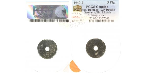 5 Pfennig Reichskreditkasse 1940 J N618 Lochgeld PCGS