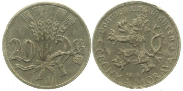 20 Heller 1941 Böhmen und Mähren J621 prfr