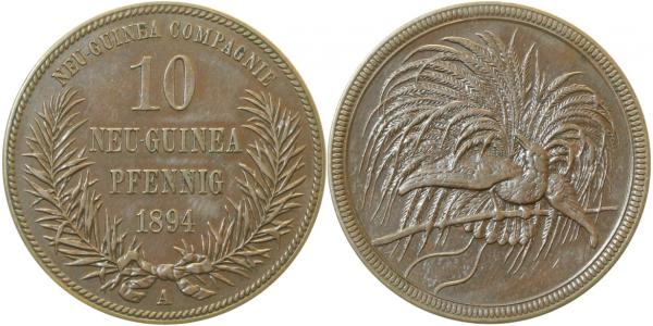10 Pfennig Neu-Guinea 1894 A J N 703 beginnende Patina
