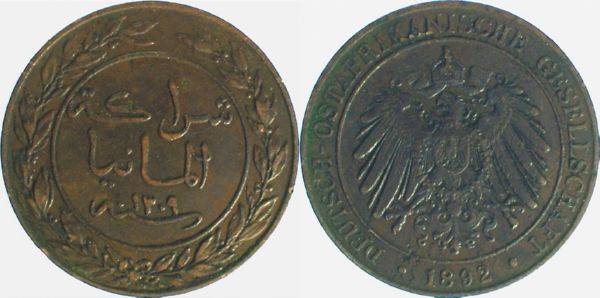 1 Pesa 1892 Deutsch Ostafrika JN 710
