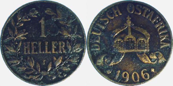 1 Heller DOA Deutsch Ost-Afrika 1906 J J716
