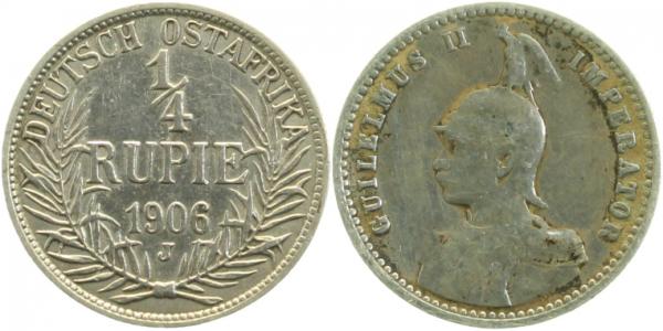 1/4 Rupie Deutsch Ostafrika 1906 J JN 720
