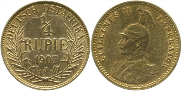 1/4 Rupie Deutsch Ostafrika 1907 J JN720 vz / stgl