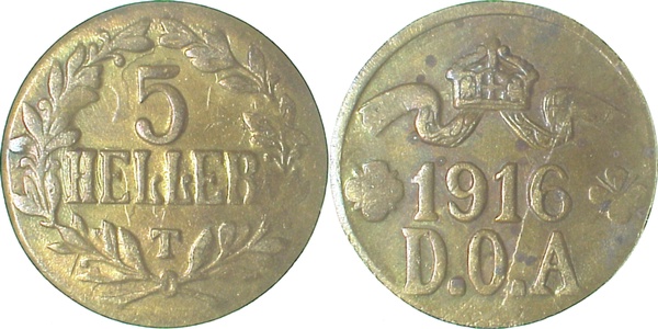 5 Heller 1916 T Lichtenrader Prägung JN723