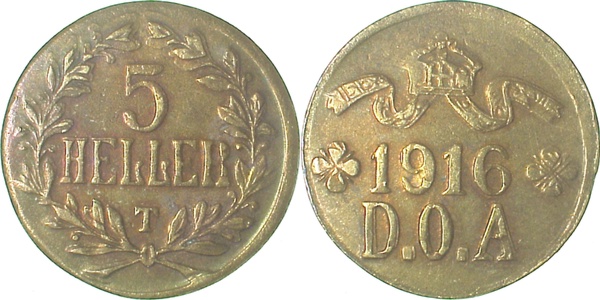 5 Heller 1916T WS & RS doppelt ! JN 723