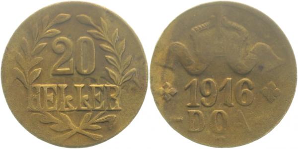 20 Heller 1916 T JN 724 b DOA Lichterader Prägung