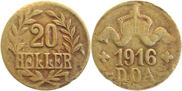 20 Heller DOA 1916T J724B Lichterader Prägung