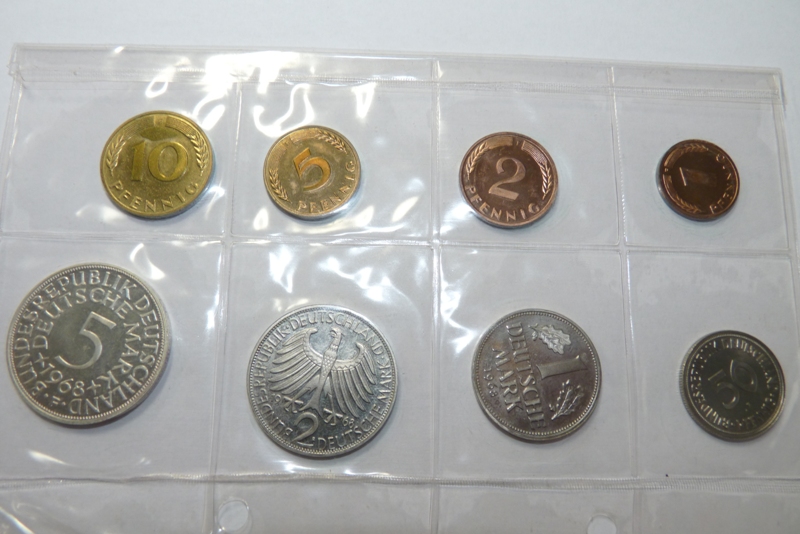 Jahressatz 1968 F Polierte Platte Proof 8 Münzen JS-1968 F