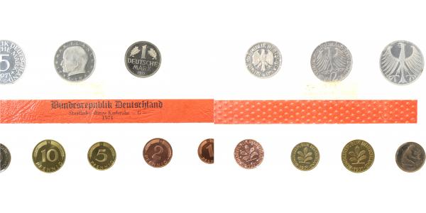 Jahressatz 71G Pp 8 Münzen ! 2 DM M Pl magnetisch Js-71G Pp 2 DM