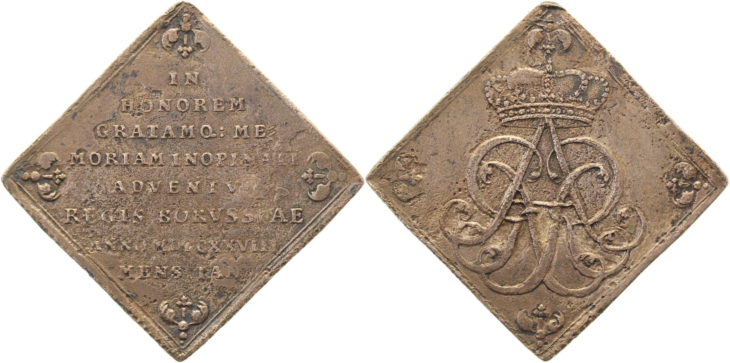 Talerklippe Preussen 1728 in honorem gratamq ss-