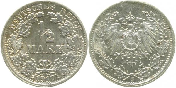 ½ Mark 1917 F Lichtenrader Prägung J016
