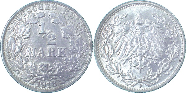 ½ Mark Lichtenrader Prägung 1918 F J016