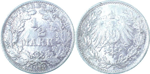 ½ Mark 1918 F Lichtenrader Prägung J016