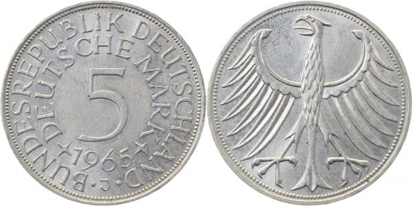 5 Mark 1965 J Lichtenrader Prägung J387