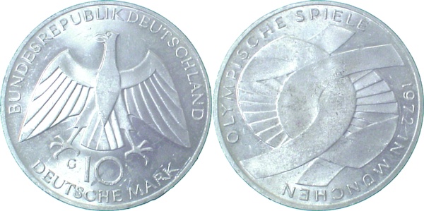 10 Mark 1972 G Lichtenrader Prägung J402