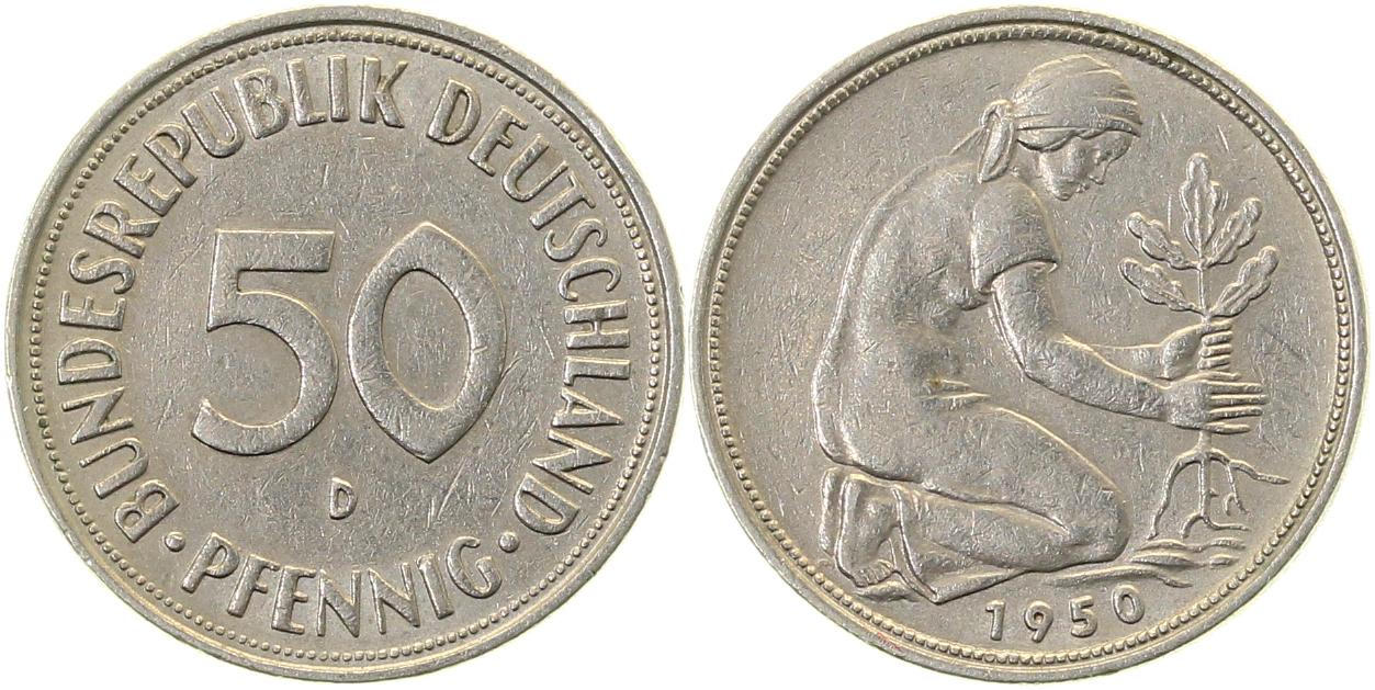 50 Pfennig 1950 D magnetisch J384