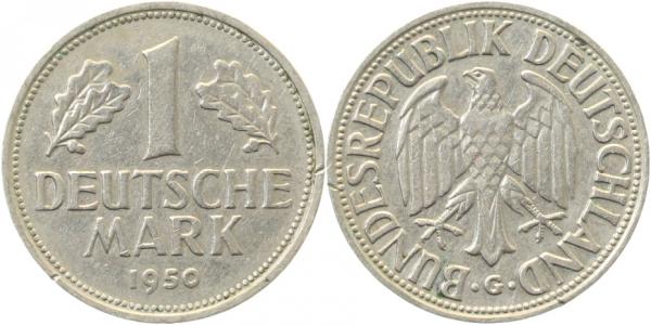 1 Mark 1950 G magnetisch sehr selten!J385