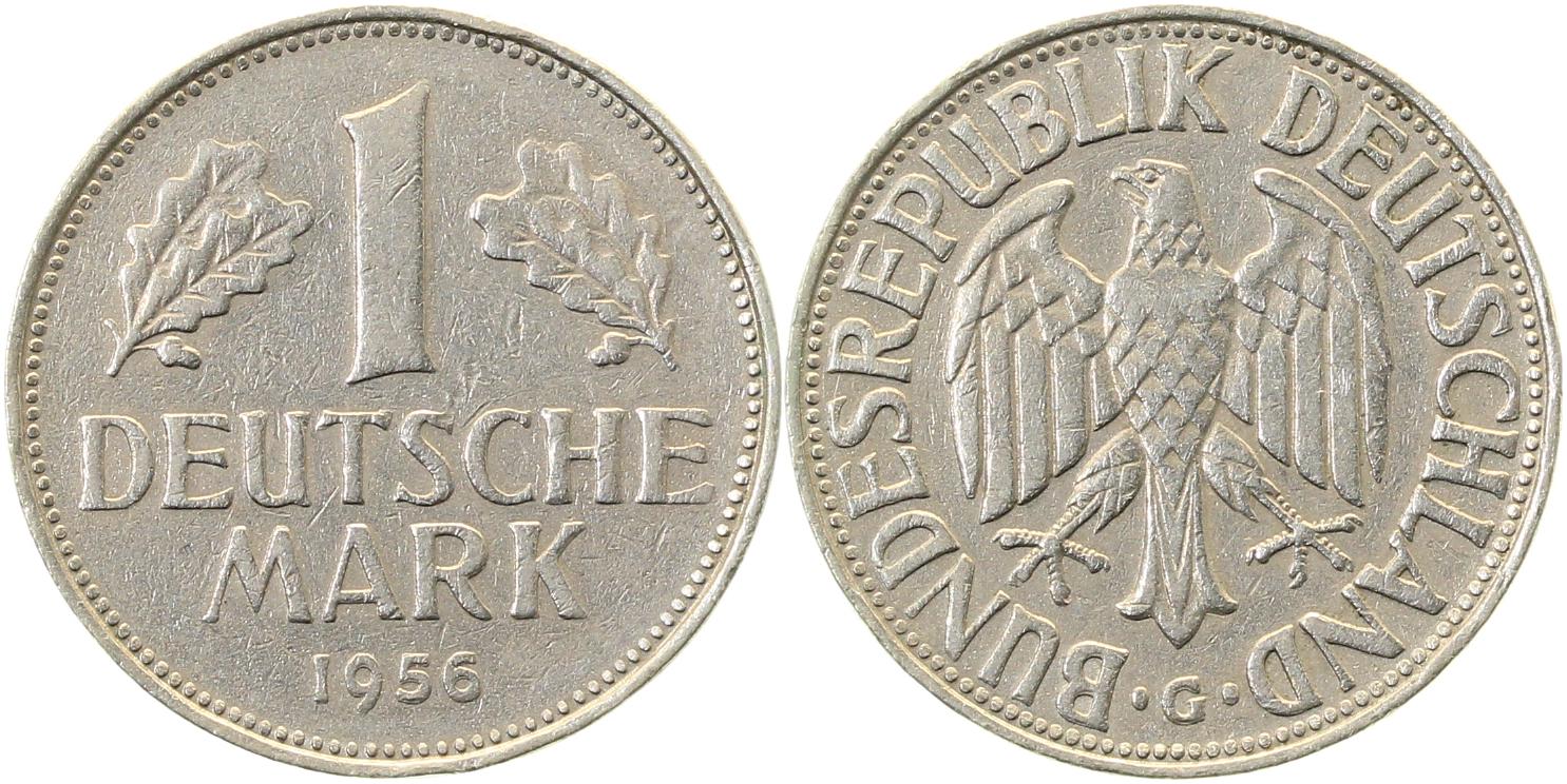 1 Mark 1956 G magnetisch sehr selten! J385