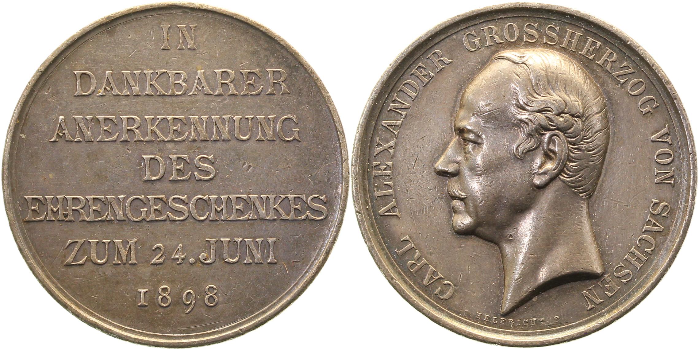 Medaille Sachsen Ehrengeschenkes 24. Juni 1898 selten