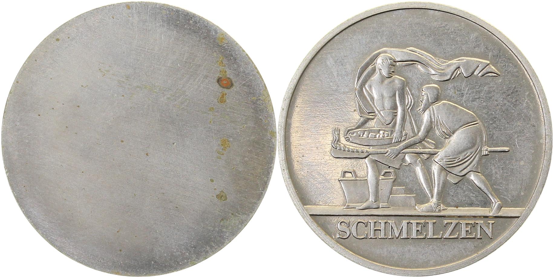 Probe einseitig Schadowfries "Schmelzen" Kupfer/ Nickel DDR