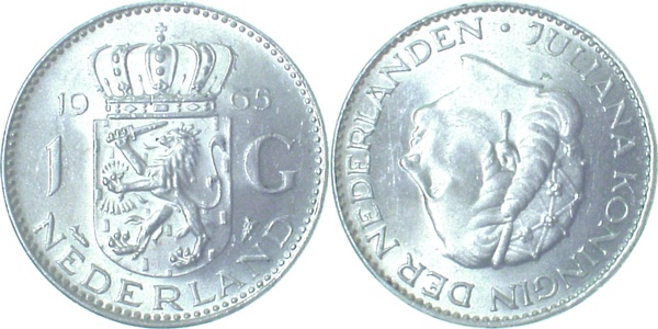 1 Gulden Niederlande 1965 prfr