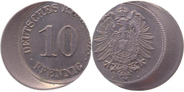 10 Pfennig 1875 A J004 dezentriert 25%