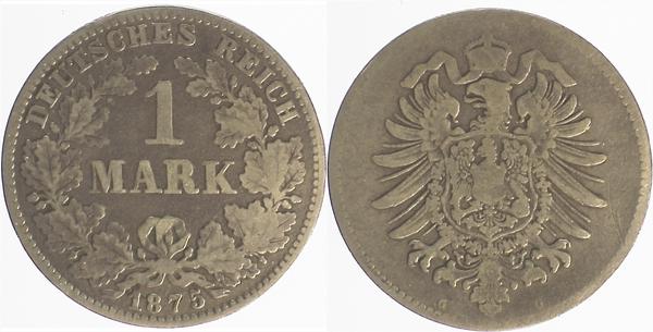 1 Mark 1875 G hoher 5 s-ss J009 s-ss 1 Mark