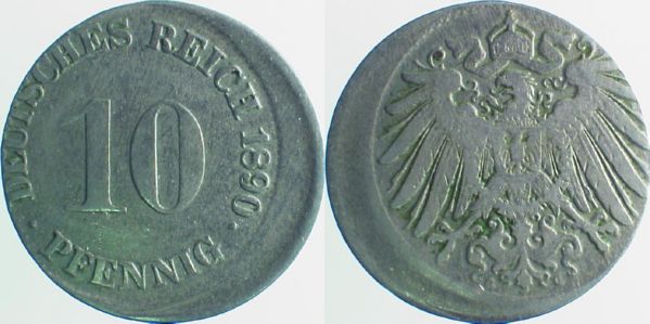 10 Pfennig 1890 G J013 D10 ss