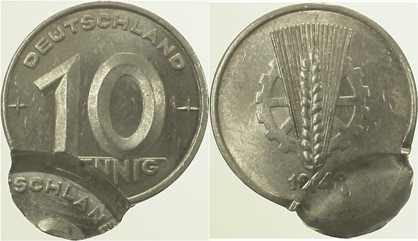 10 Pfennig DDR ohne Münzzeichen 2x geprägt