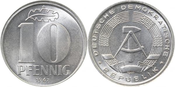 10 Pfennig 67A Ws: leicht dezentriert prfr! J1510 prfr! 10 Pfennig