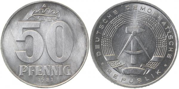 50 Pfennig 81A deutlich St Riß J1512 50 Pfennig