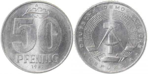 50 Pfennig 82A Vs Rs deutlich doppelt! J1512 50 Pfennig