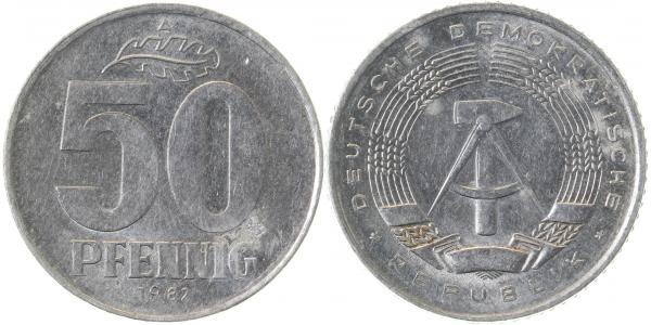 50 Pfennig 82A Vs Rs deutlich doppelt! J1512 50 Pfennig