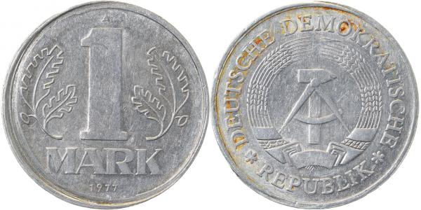 1 Mark DDR 1977 A Vs:l dezentiert! J1514 1 Mark