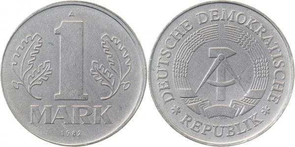 1 Mark DDR 1982 A l dezentriert! J1514 1 Mark