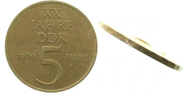 5 Mark DDR 2 x Randinschrift gegenläufig