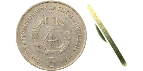 5 Mark 1971 A DDR 2x Randinschrift nebeneinander